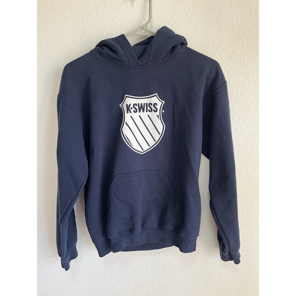 K Swiss Blue White Logo Sweatshirt Hoodie Women Small‎